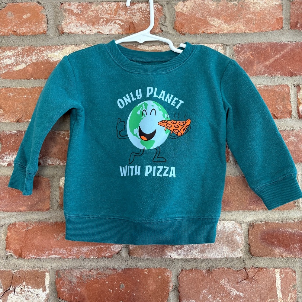 Jumping Beans Only Planet with Pizza Crewneck Sweatshirt 18m Shirt Top Earth